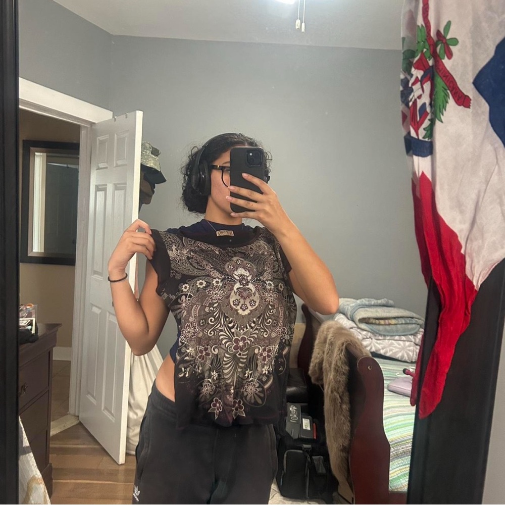 Elegant Black Paisley Women's Top